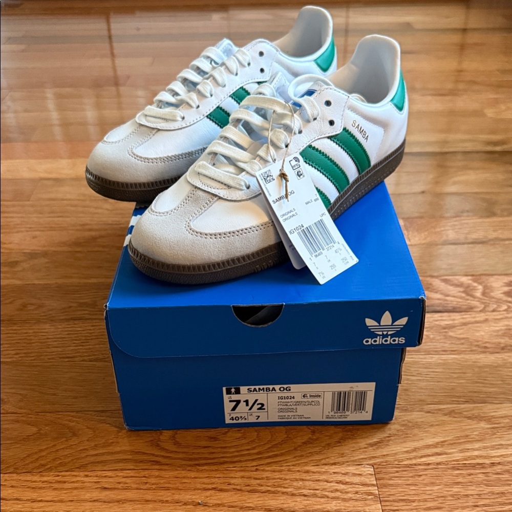 Adidas : Samba OG - White and Green